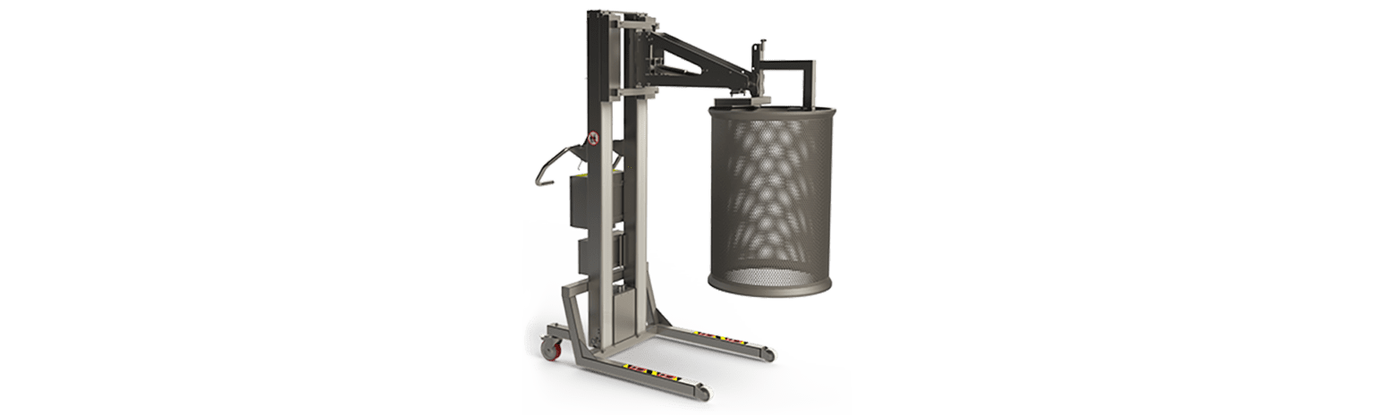 Cleanroom Lifting System for Tipping a Filter