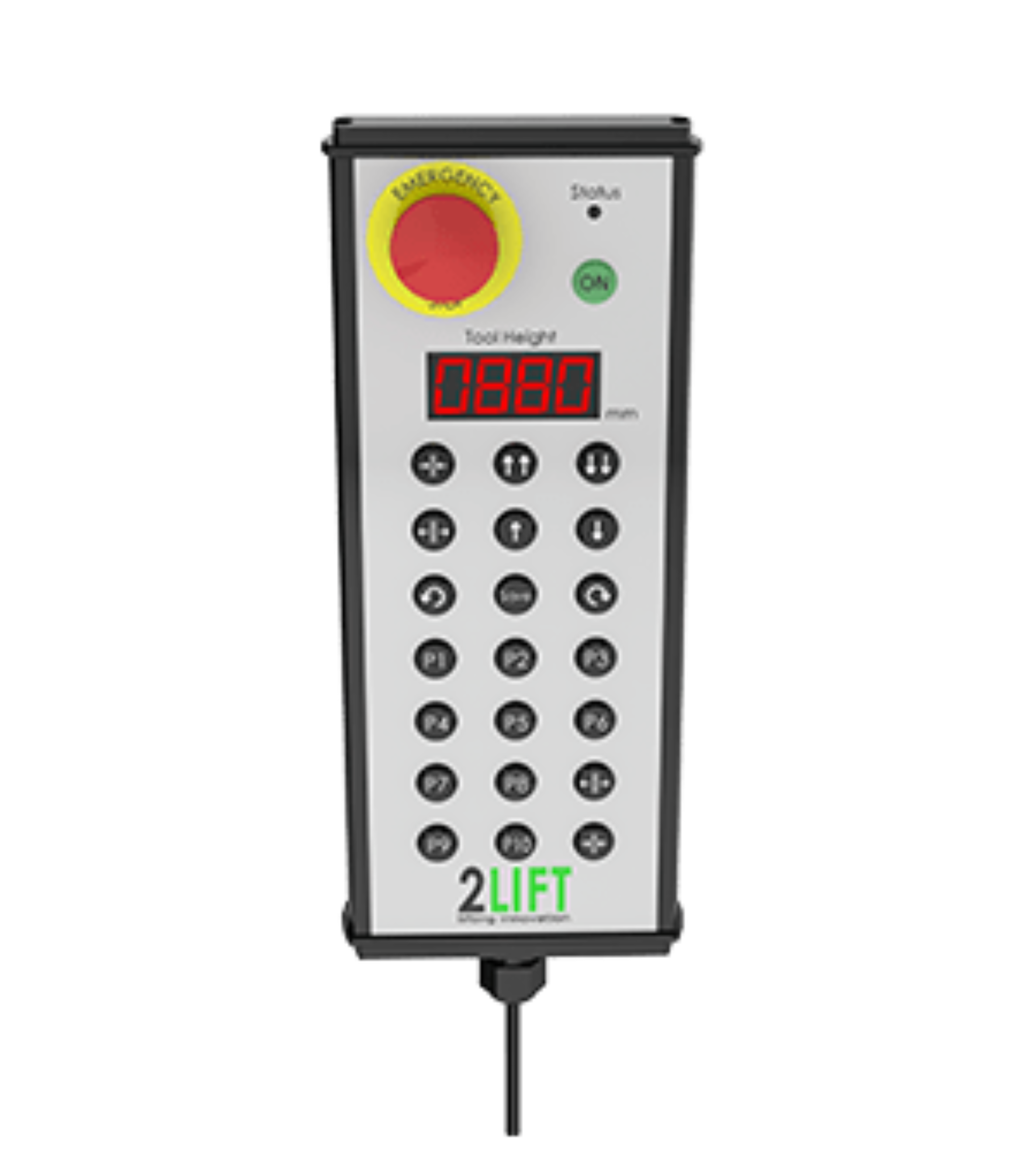 The remote control for programmable position stop (PPS): A material handling technology for stopping the lifting tool accurately at pre-selected heights.