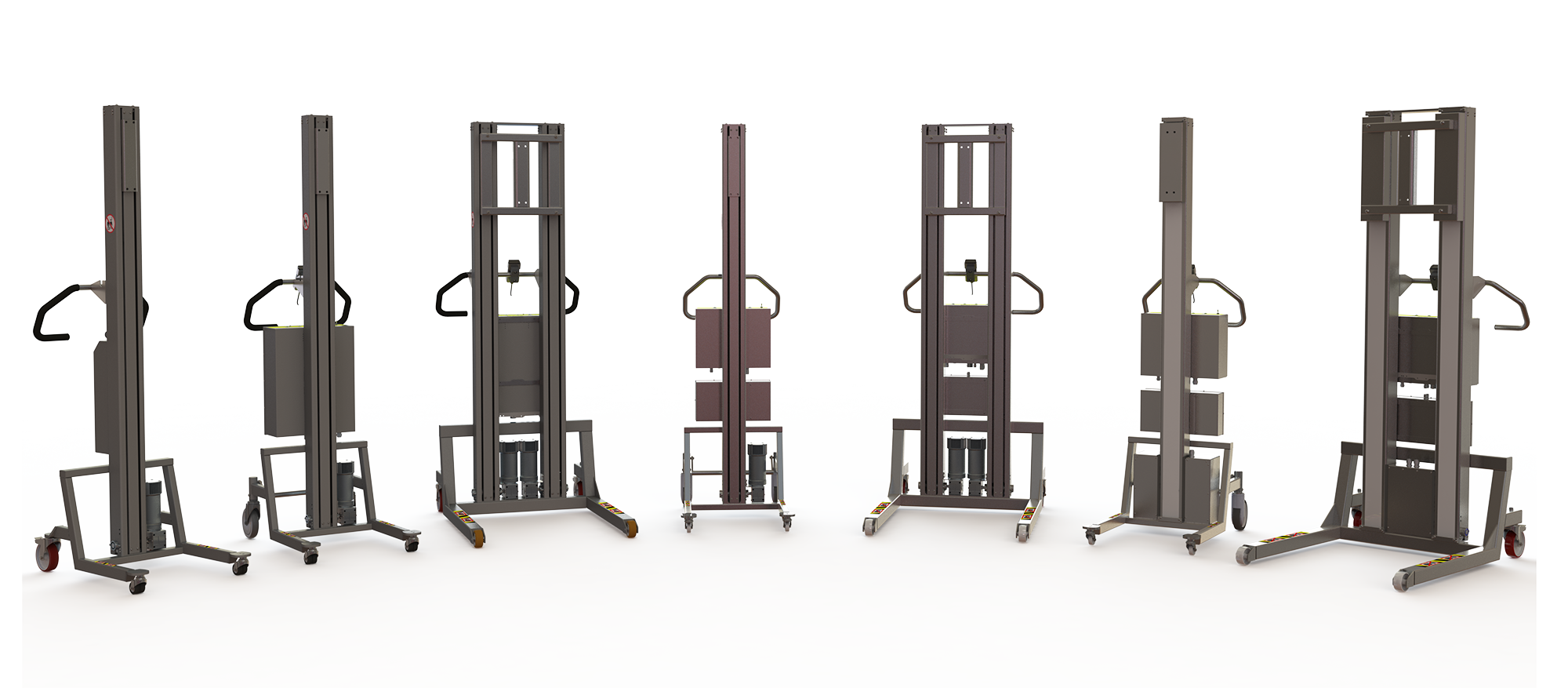 Vores minilifte kan håndtere tunge elementer op til hhv. 150 kg, 300 kg og 500 kg. Find den ideelle løftevogn til netop dit behov.