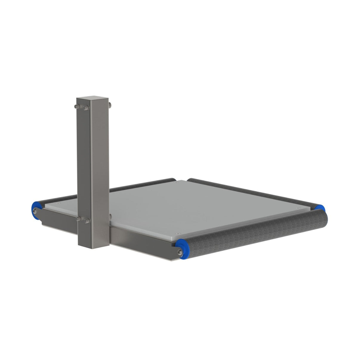 Den simple løfteløsning, plastikplatformen med ruller (PPR), er designet til at gøre håndteringen af laster nem og ergonomisk sikker. Set bagfra, billede 1.