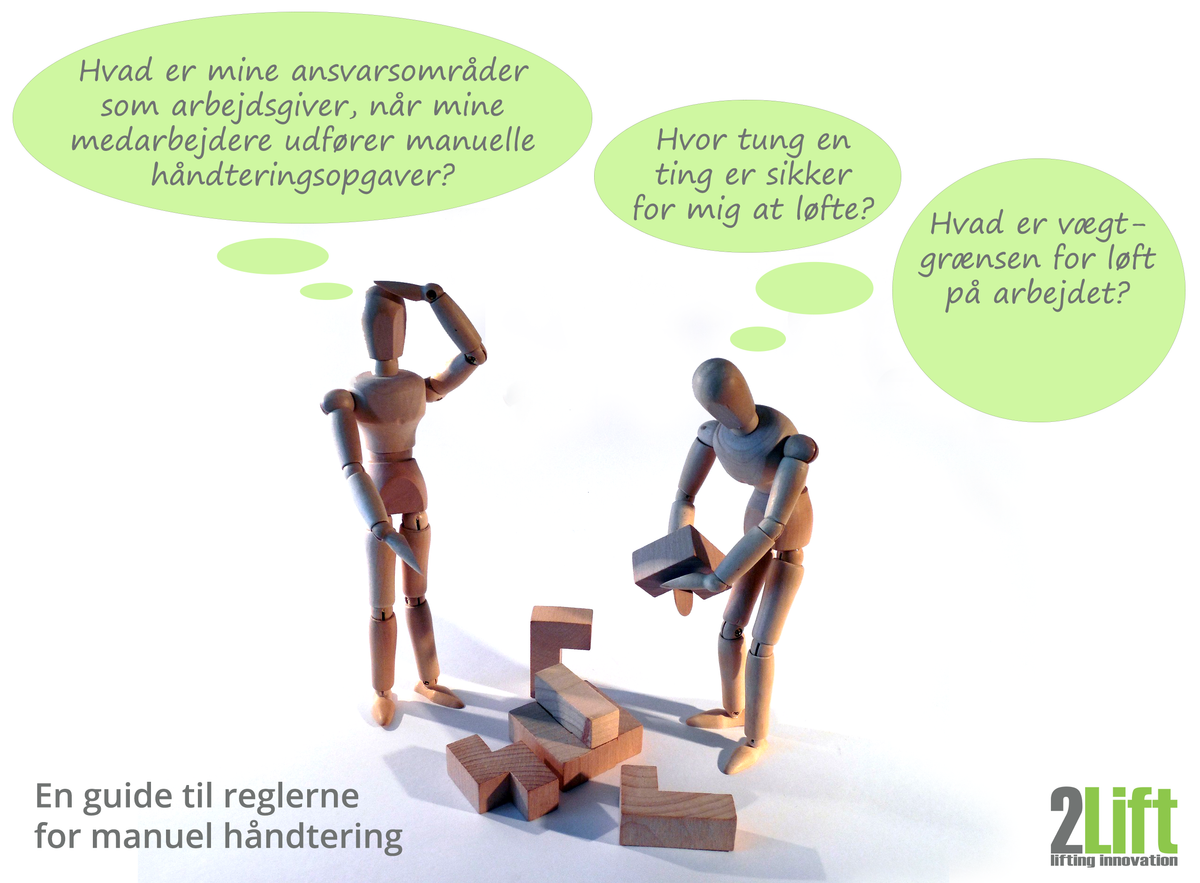 En guide til reglerne for manuel håndtering og ergonomiske risikovurderinger. Hvor meget må man løfte og bære, samt trække og skubbe?