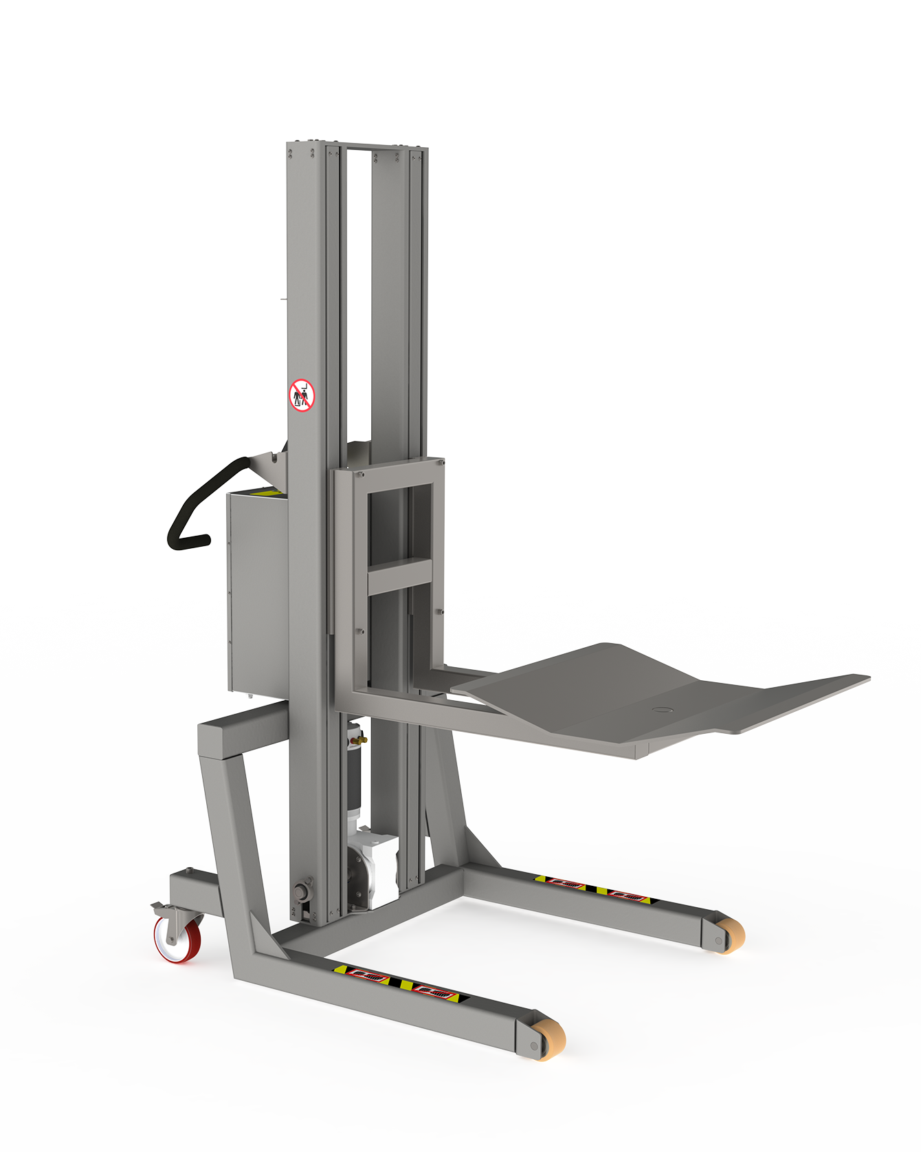 Kompakt og robust 500 kg rulleløfter til ekstra tunge ruller. Løfter ruller ved hjælp af en V-blok.