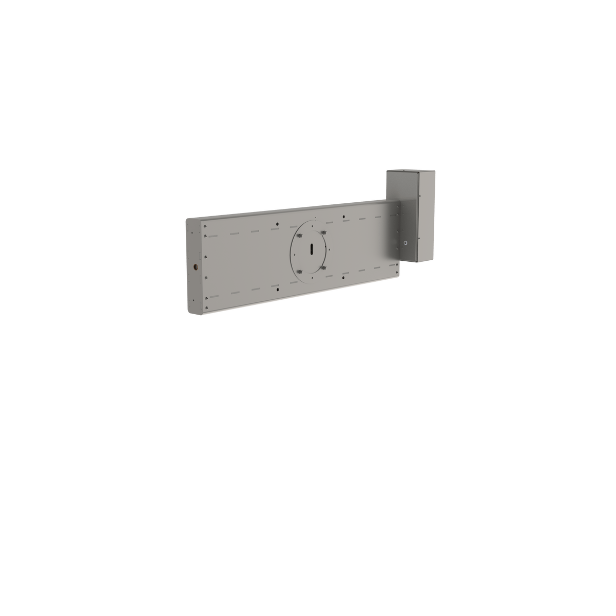 Når den kombineres med en tippe- eller drejeenhed, kan den elektriske lineære klemme, rotere eller tippe laster såsom tunge folieruller, papirruller eller beholdere som tønder og tromler. Set bagfra, billede 1.