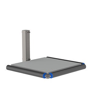 Som ergonomisk løfteudstyr er plastikplatformen med ruller (PPR) designet til at gøre af- og pålæsningen af laster ekstra nem. Set forfra, billede 1. 