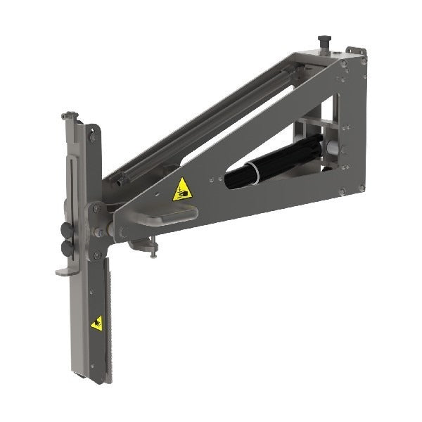 Denne rulle manipulator (ERM) er nem at tilpasse særlige behov. Den er fuldt elektrisk og styres med en fjernbetjening. Set forfra, dorn vertikalt placeret, billede 1.