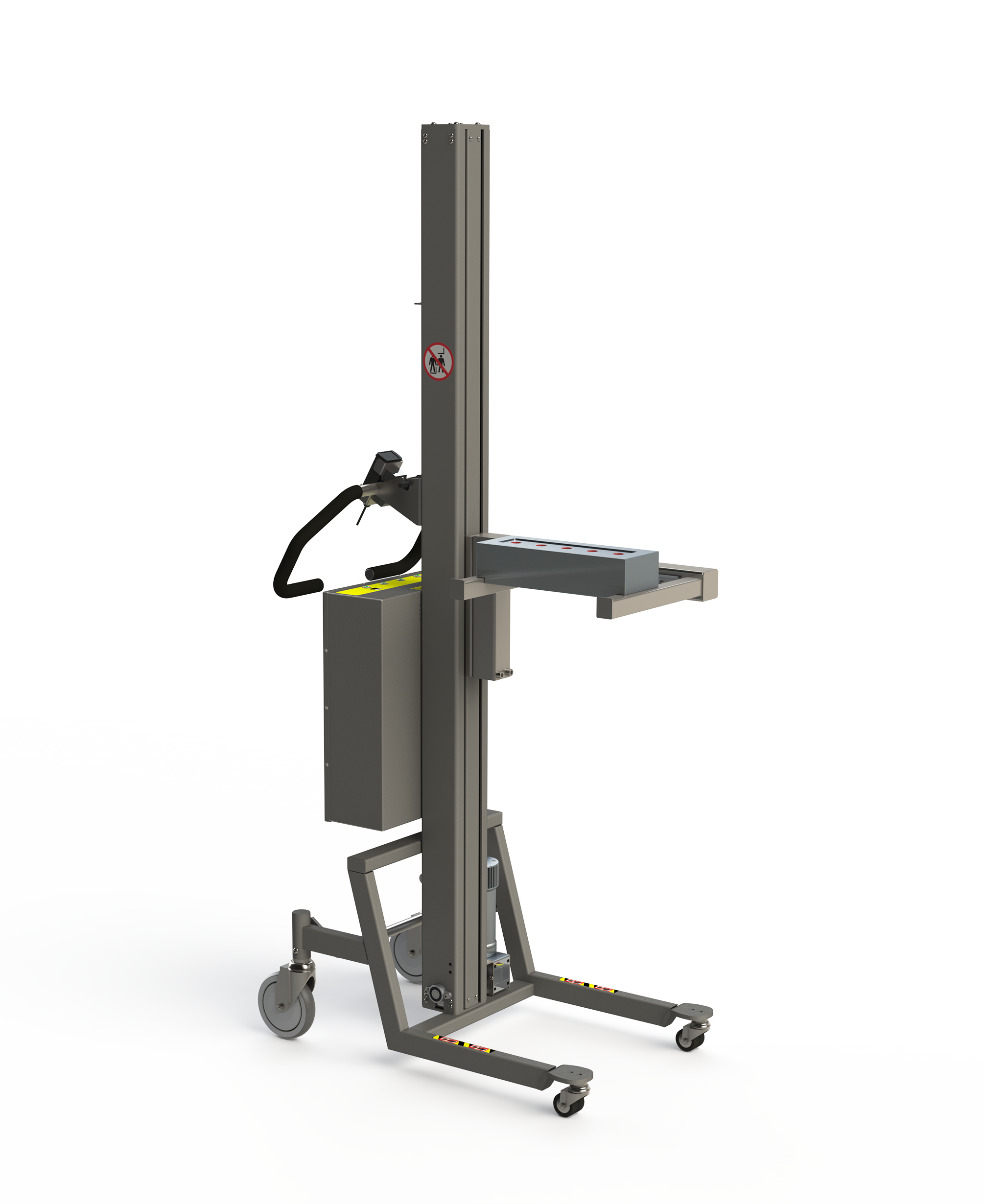 Speciallift til håndtering af extruder-enhed til farveblyant-produktion. 2Lift ApS.