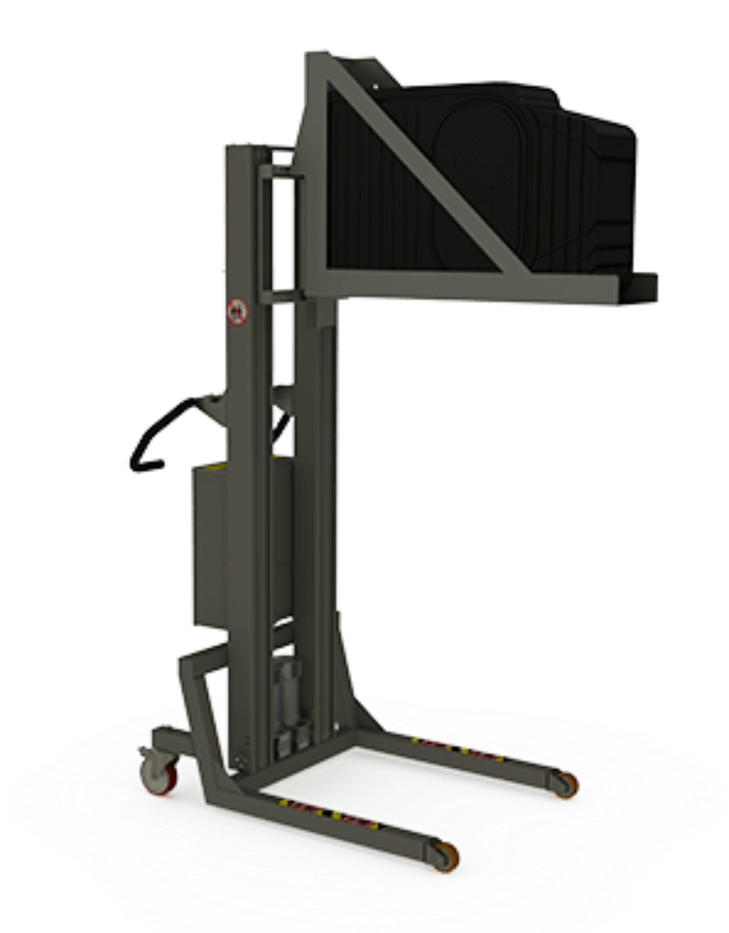 Materialelift med løfteværktøj specielt designet til at håndtere kassetter. En OEM lagerløsning. 2Lift ApS.