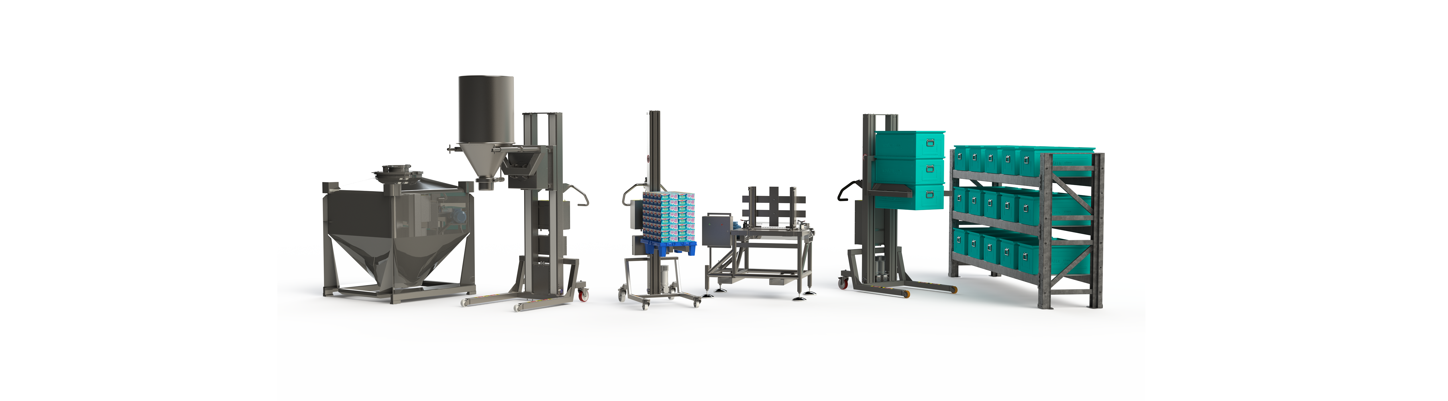 Industrielle miniløftere for fødevare- farma- og lagerindustrien.