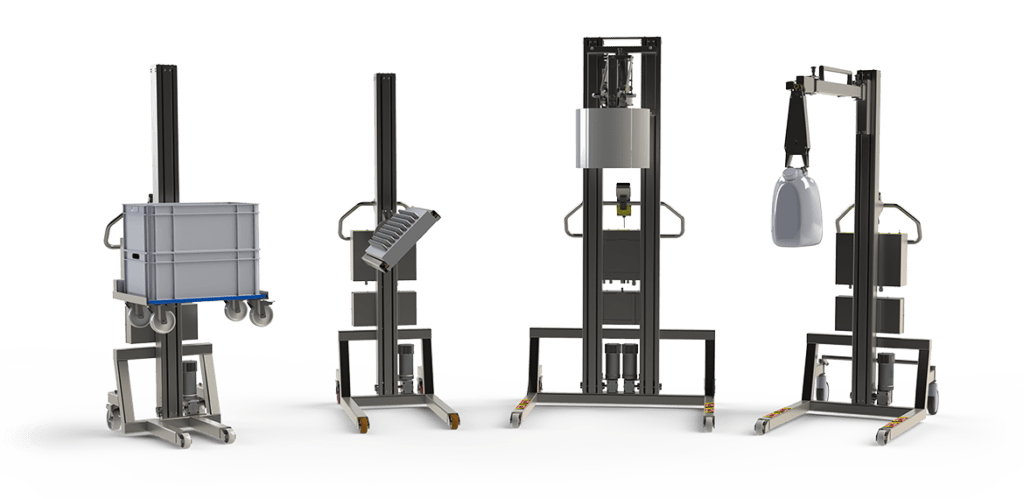 Hygiejniske el løftevogne i rustfrit stål for fødevareindustrien. 2Lift ApS.