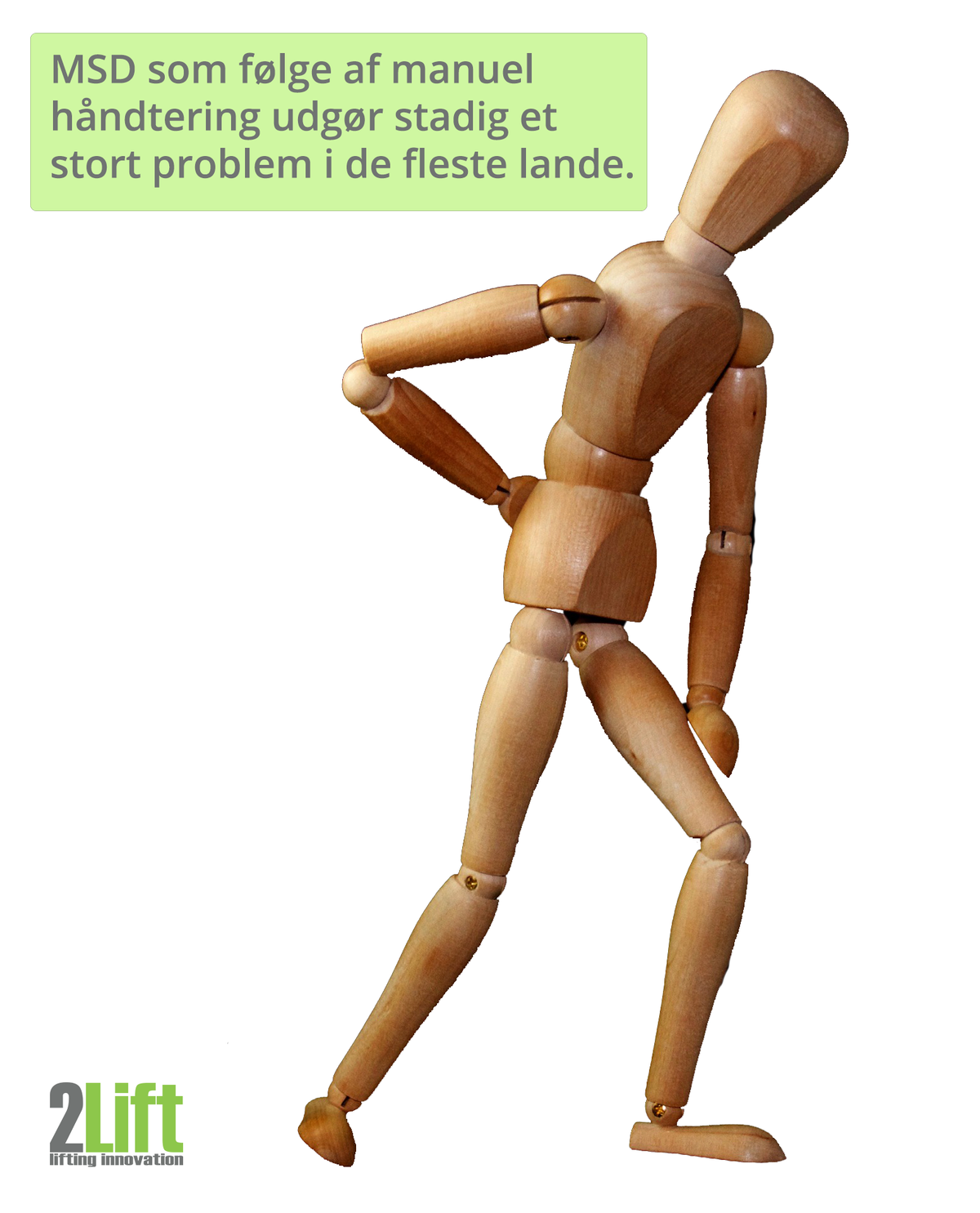 MSD (symptomer på muskuloskeletale lidelser) og lænderygsmerter fra manuel håndtering på arbejdspladsen er stadig et stort problem i de fleste lande. Hvor meget man må løfte på arbejdspladsen er meget forskelligt fra land til land.