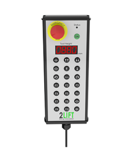 Fjernbetjeningen til det programmerbare positionsstop (PPS): Et elektrisk løftesystem for at stoppe liften præcist ved forudvalgte højder.