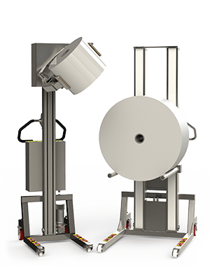 High quality roll lifting equipment for handling e.g. paper.