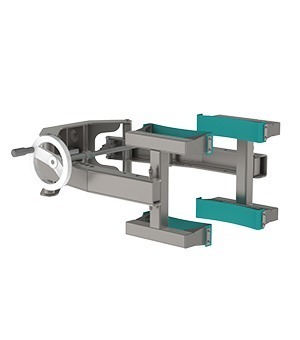 The manual clamp with spindle (MCS) is a simple lifting tool for roll lifting or drum handling. Attached to our modularly built lifting machines, it can handle up to 80 kg.