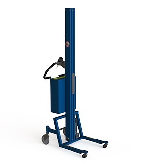 Our non-stainless steel electric lifting equipment can be painted in the RAL colour that fits your needs. On the picture you'll see a lifter with a blue hue.