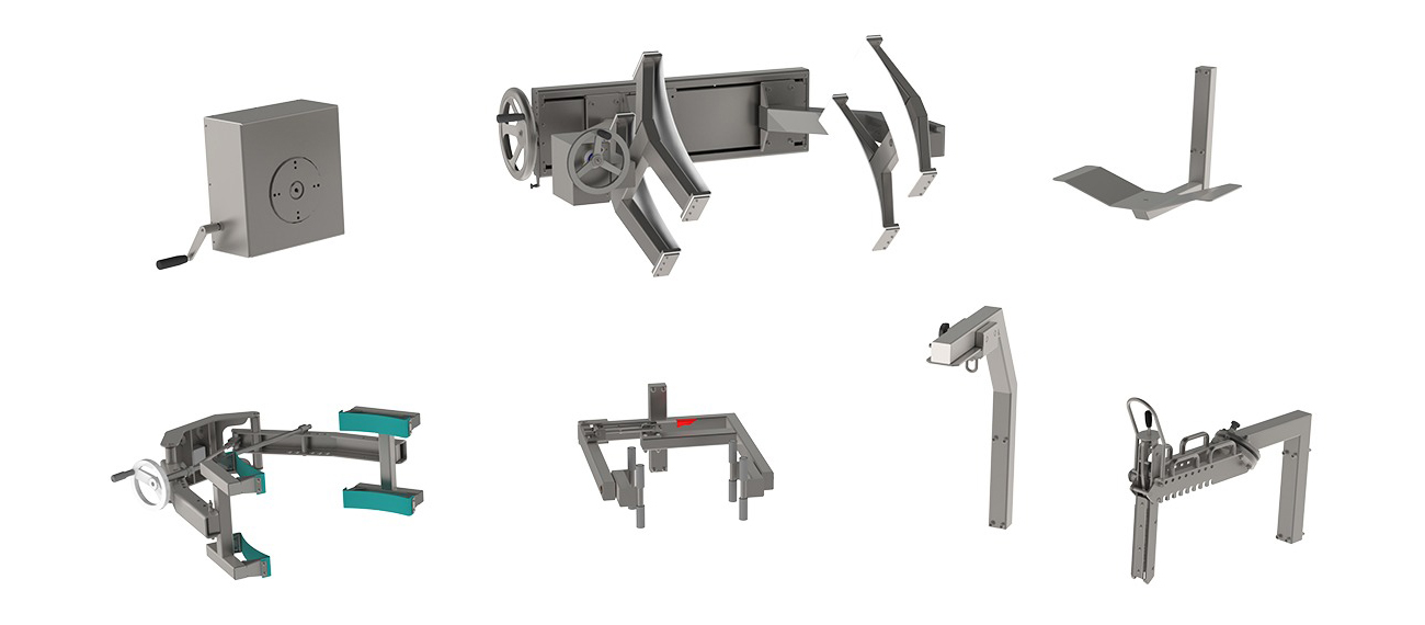 Forskellige typer af manuelle manipulatorer til minilifte. 2Lift.