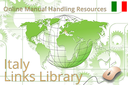 Online manual handling guide resources in Italy on lifting guidelines and ergonomic risk assessments.