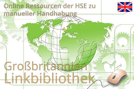 Online-Ressourcen der HSE in Großbritannien bezüglich Vorschriften zur manuellen Handhabung und ergonomischen Risikobewertungstools.